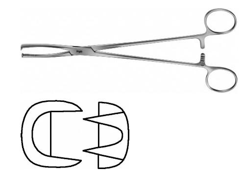 КОРНЦАНГ ЯКОБС ЗАХОПЛЮЮЧИЙ, ПРЯМИЙ, 215 ММ, БРАНШІ: 2 X 2 ЗУБЦІ